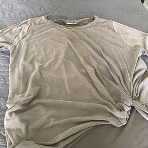 Jodifl Taupe Draped Front Top Lg